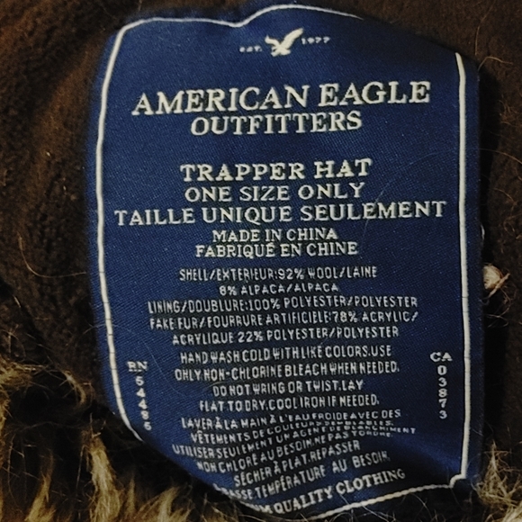 American Eagle Trapper Hat Comfy WARM Alpaca - Wool 🦙 Winter Christmas Snow ❄️ - Picture 6 of 6